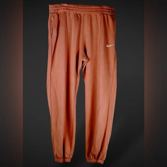 Nike Women’s Rust Orange Sportswear Essential Fleece Joggers Sweatpants Size L - Picture 5 of 17